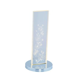 Opviq Lámpara de Mesa de Acrílico y Vidrio Gris